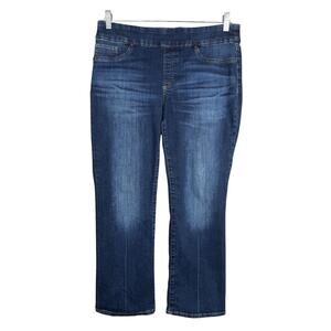 Chico's 10P 1.5P Pull On Slim Boot Jeans Stretch Blue Denim Mid-Rise 34 x 27